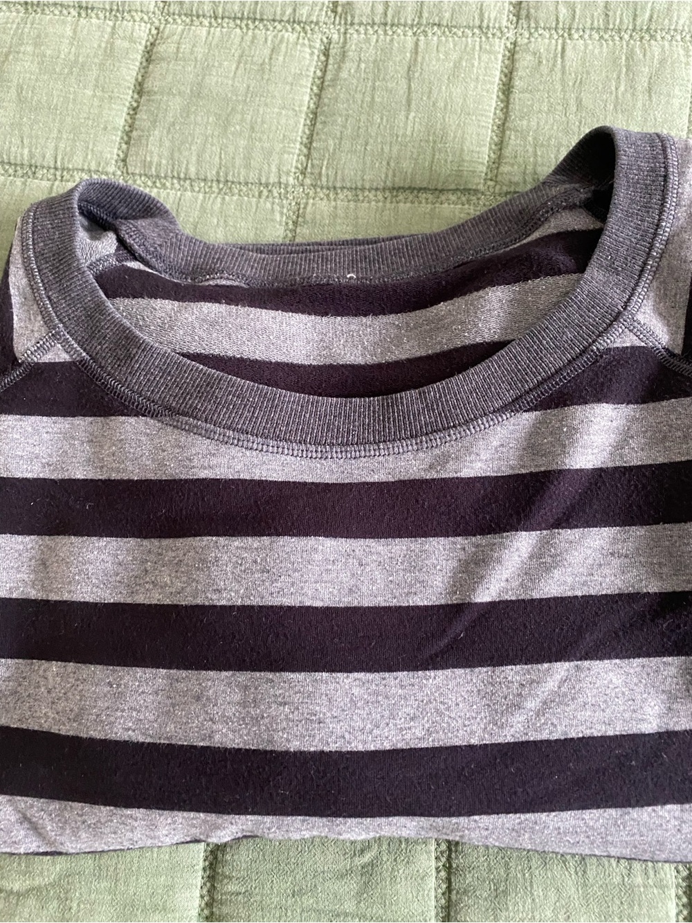 lululemon athletica Striped Crewneck Sweater - Black & Gray